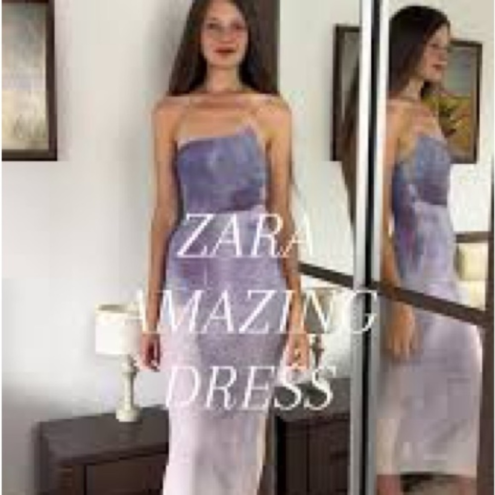 Zara Purple Sheath Halter Dress for Weddings